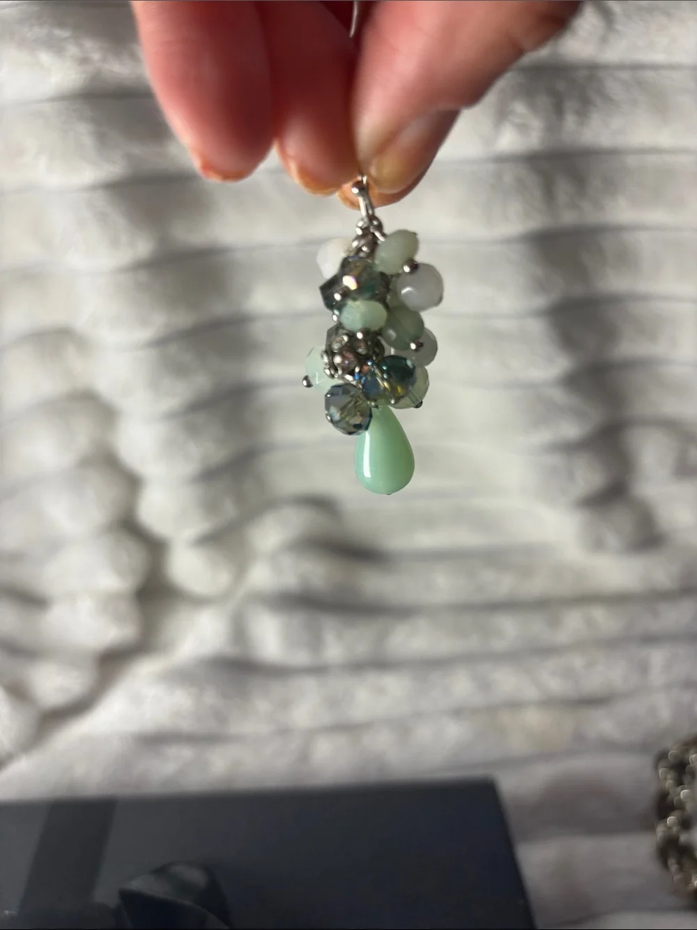 Iridescent Beaded Dangle Earrings